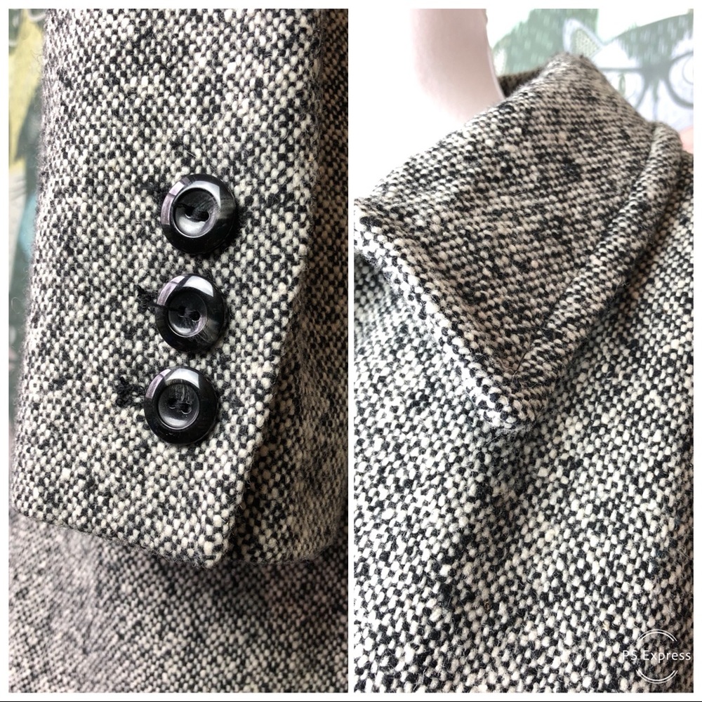 Retro East 5th wool blend tweed button up coat LP - Picture 11 of 12